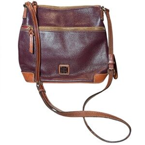 Dooney & Bourke Pebbled Leather Shoulder Bag Handbag Plum